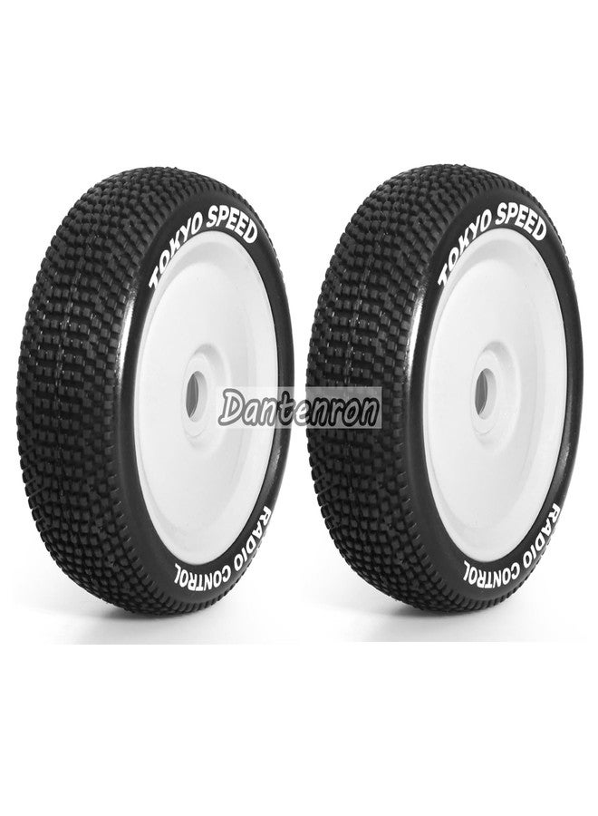 Dantenron 1:8 Scale Buggy Tires and Wheels Rims 17mm Hex Rubber Off Road Tyres for 1/8 RC Off-Road Truck Car Traxxas Arrma Typhon 6S 3S Talion 6S Losi 8ight HPI Vorza Flux Kyosho Hobao 4PCS (White) - Image 4